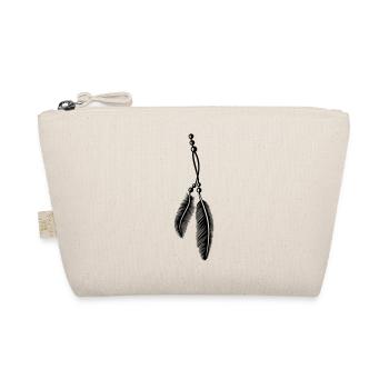 Federn an Kette, feathers, Native American - Bio-Täschchen - Natur - Vorne