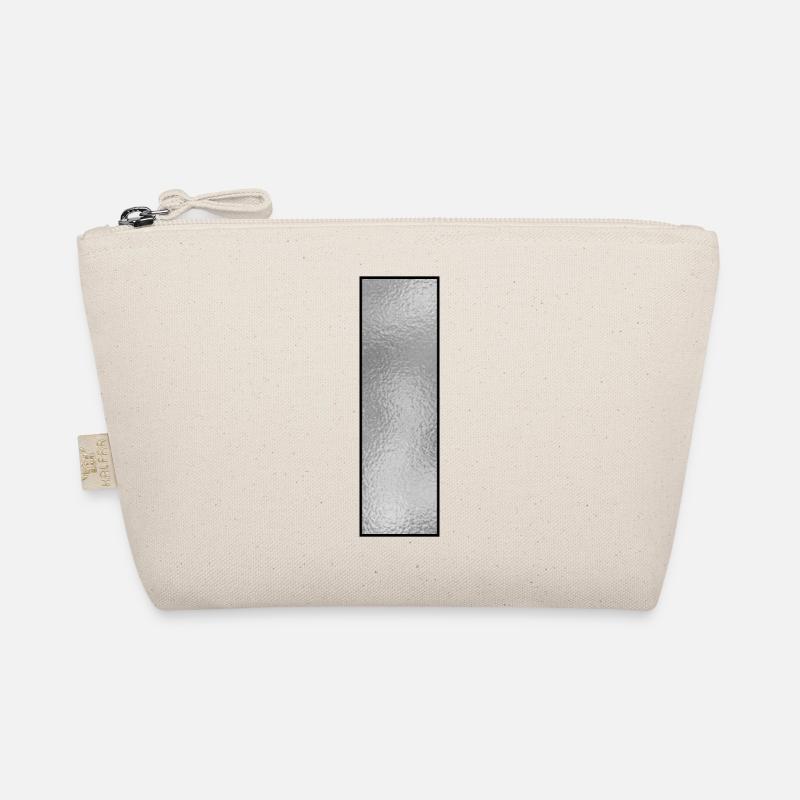 Letter I Silver Organic Pouch