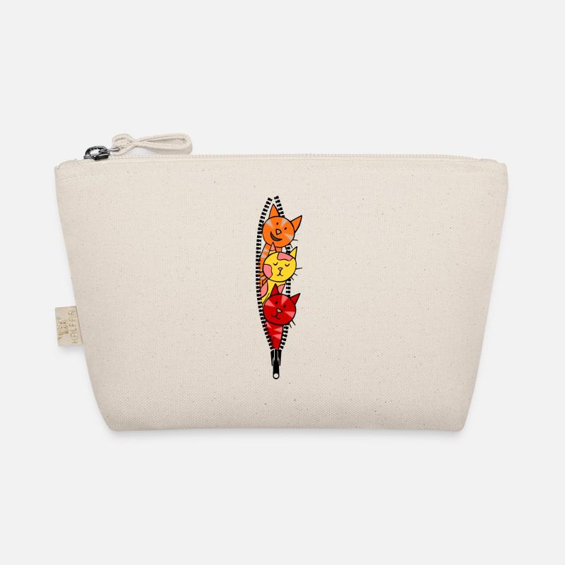 Cats look through a zipper Organic Pouch
