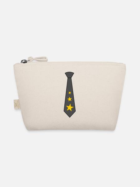 Tie with stars - Organic Pouch - nature