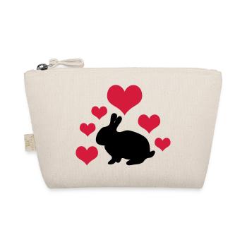 Hase mit 6 Herzen 2 - Bio-Täschchen - Natur - Vorne