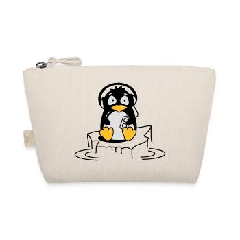 Cooler Pinguin mit Kopfhörern auf Eis - Bio-Täschchen - Natur - Vorne