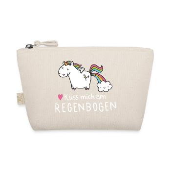 Einhorn Tank Top Damen - Küss mich am Regenbogen - Bio-Täschchen - Natur - Vorne