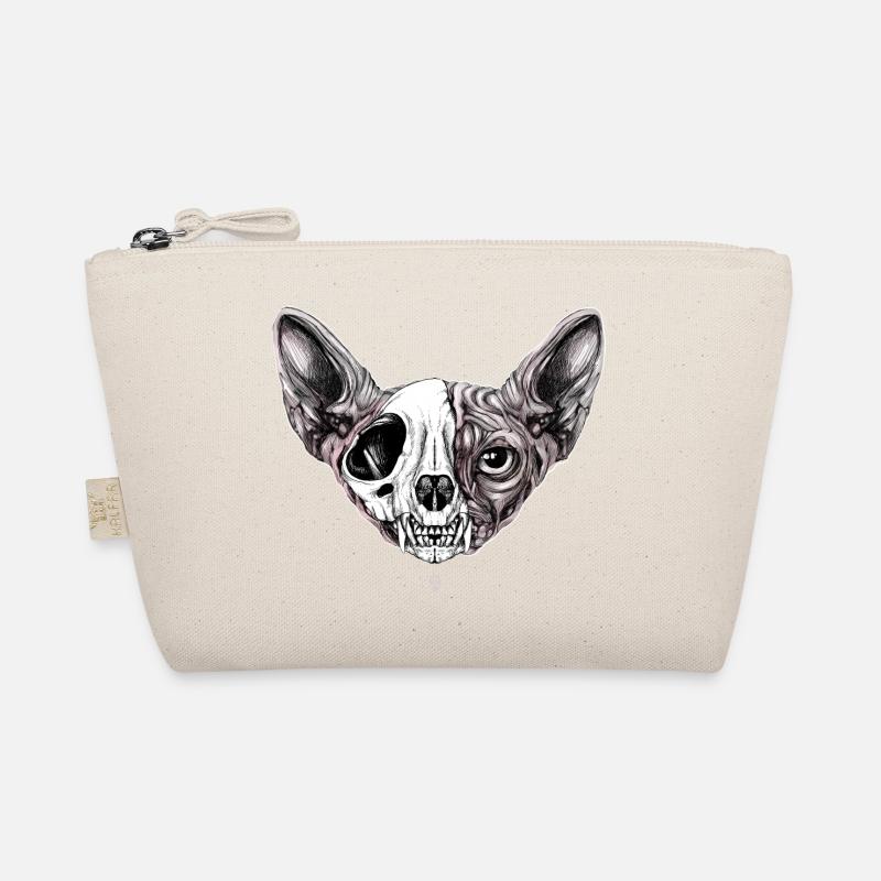 Shynx Cat Half Skull Organic Pouch