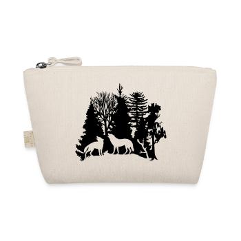wolf pack wolves howling wild animal moon forest - Organic Pouch - nature - Front