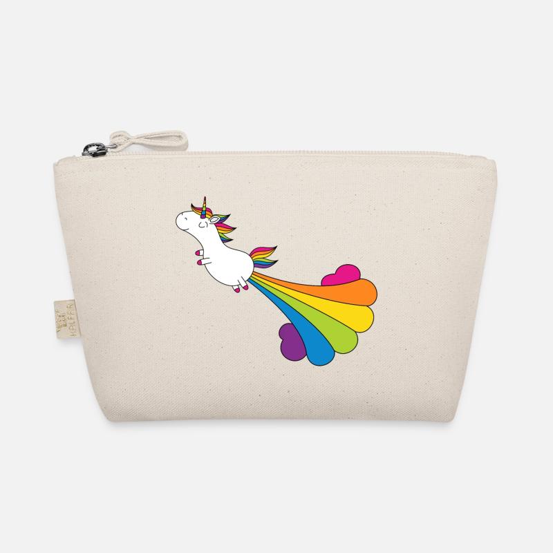 Lustiges pupsendes Einhorn mit Regenbogenwolke Bio-Täschchen