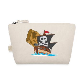 pirate ship boat pirat piratenschiff schiff skull5 - Bio-Täschchen - Natur - Vorne