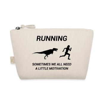 Running Dino Woman Girl T-Shirt - Organic Pouch - nature - Front