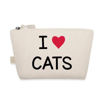 I love Cats Geschenk für Katzenfreunde - Bio-Täschchen - Natur - Vorne