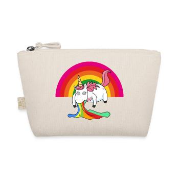 Kotzendes Einhorn Regenbogen - Bio-Täschchen - Natur - Vorne