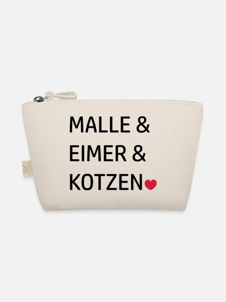 Mallorca Gruppen Sprüche Malle & Eimer & kotzen - Bio-Täschchen - Natur - Vorne