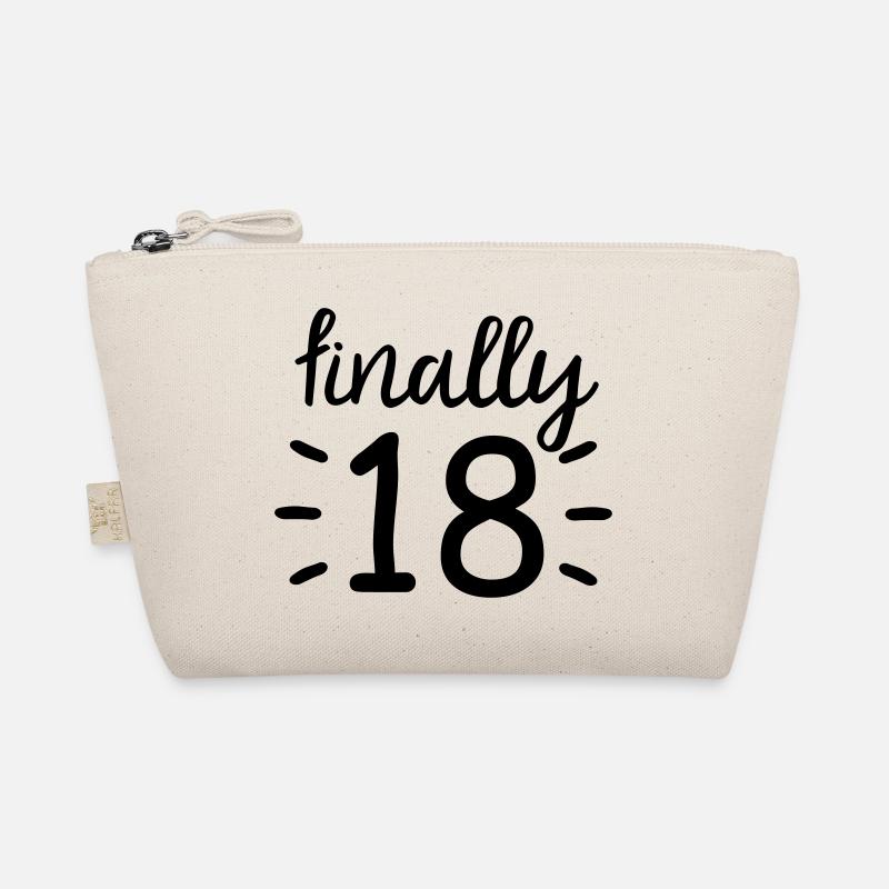 endlich 18! finally 18. Geburtsag - Bio-Täschchen - Natur