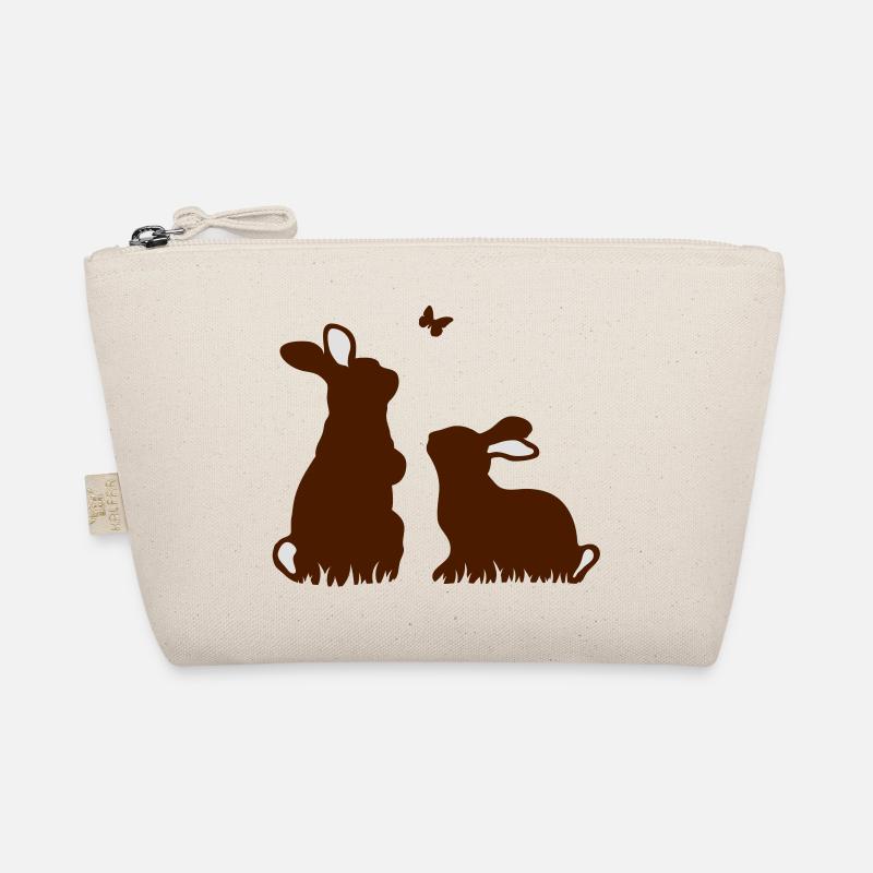 Two rabbits watching a butterfly Organic Pouch