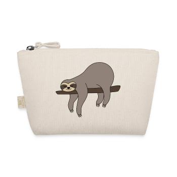 Sloth sleeping on branch sloth gray funny lazy - Organic Pouch - nature - Front