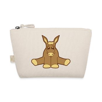klein baby suess niedlich sitzen esel pferd pony k - Bio-Täschchen - Natur - Vorne