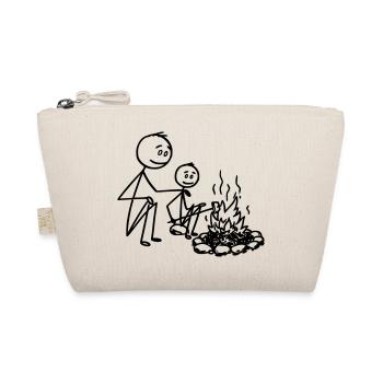 Campfire / Camping Father and Son T-Shirt - Organic Pouch - nature - Front