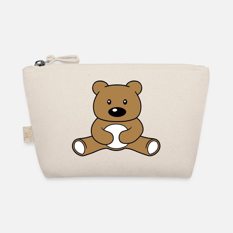 Baer cute cute sitting small cartoon cartoon cli Organic Pouch