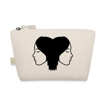Couple 2 women team friends girlfriend sister head - Organic Pouch - nature - Front