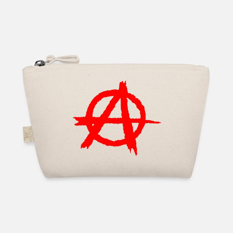 Anarchie / anarchy Schattenbildsymbol in rot - Bio-Täschchen - Natur