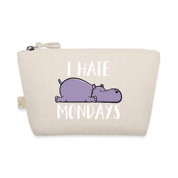 Ich hasse Montag Nilpferd I hate Mondays Bürohumor - Bio-Täschchen - Natur - Vorne