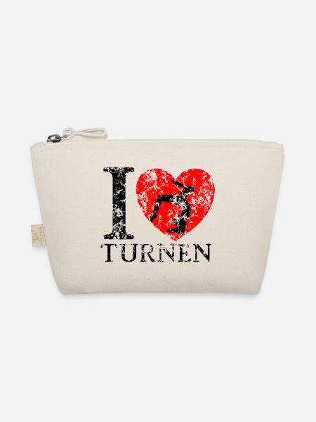 i love Turnen Kunstturnen Bodenturnen - Bio-Täschchen - Natur