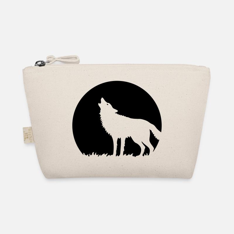 Howling Wolf At Full Moon (1C) - Organic Pouch - nature