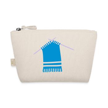Écharpe en laine colorée avec motif tricot - Trousse biologique - nature - Devant