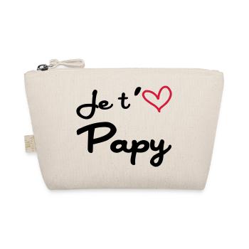 Je t'aime Papy / Grand-Père / Naissance / Bébé - Organic Pouch - nature - Front