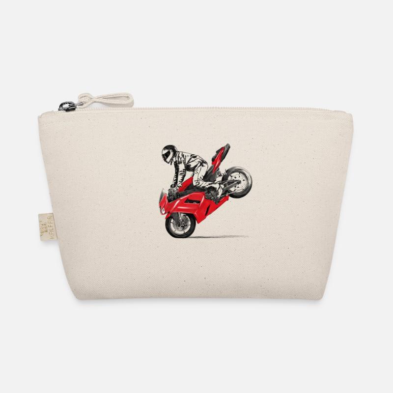 motorcycle stunt Organic Pouch