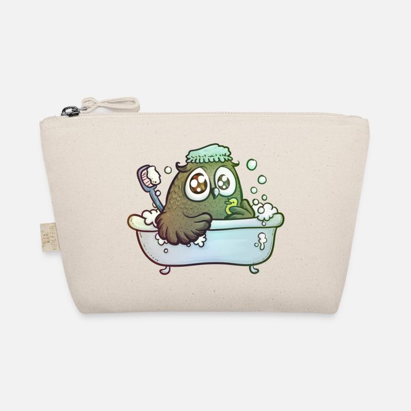 Eule in der Badewanne - Bio-Täschchen - Natur