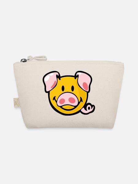 Smiley Pig - Bio-Täschchen - Natur