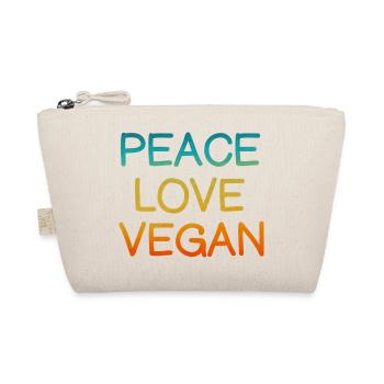 PEACE LOVE VEGAN Cadeau pour les végétaliens coloré - Trousse biologique - nature - Devant