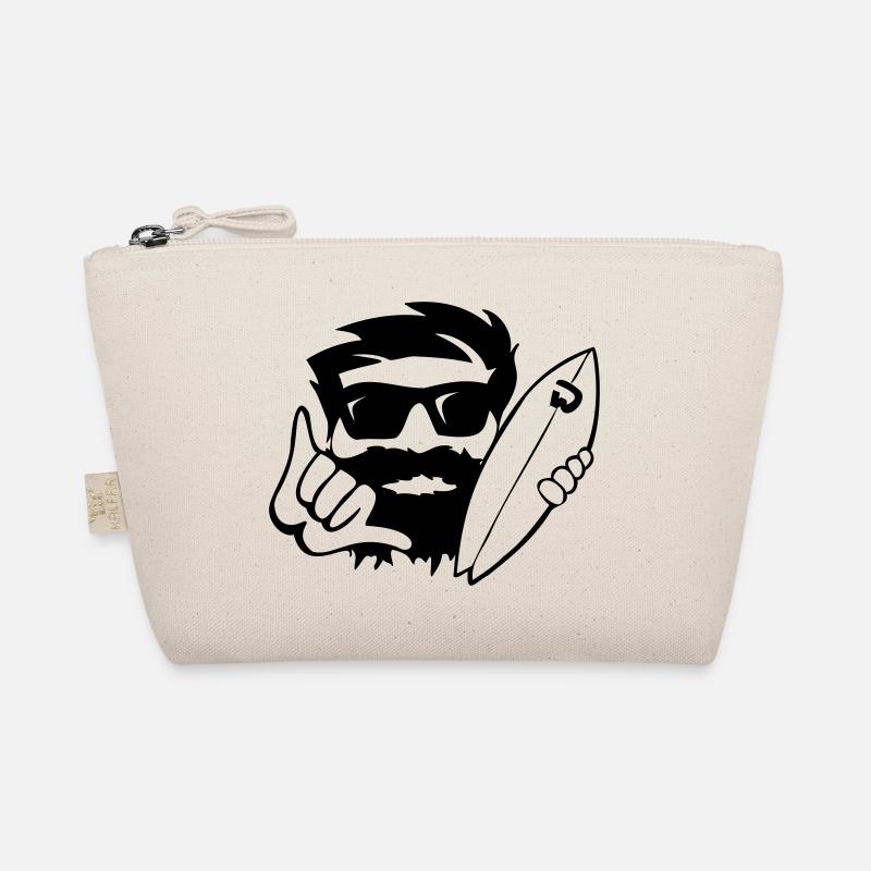 shaka CubeSurfer mit Sonnenbrille und Bart - Bio-Täschchen - Natur
