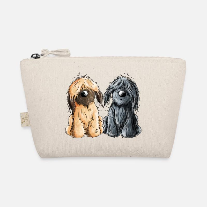 Briard Duo - Schwarz - Fauve - Hund - Geschenk - Bio-Täschchen - Natur
