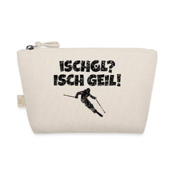 Ischgl Ischgeil (Vintage Schwarz) Ski Skifahrer - Bio-Täschchen - Natur - Vorne