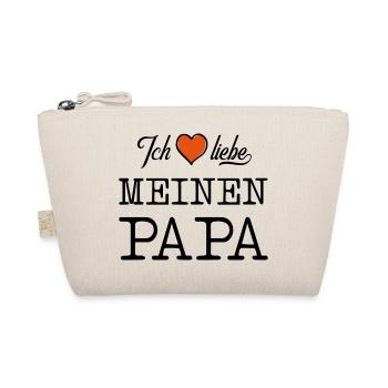 Ich liebe meinen Papa Herz - Bio-Täschchen - Natur - Vorne