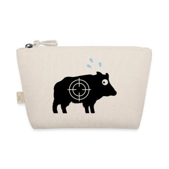 Wildschwein mit Angstschweiß und Fadenkreuz - Bio-Täschchen - Natur - Vorne