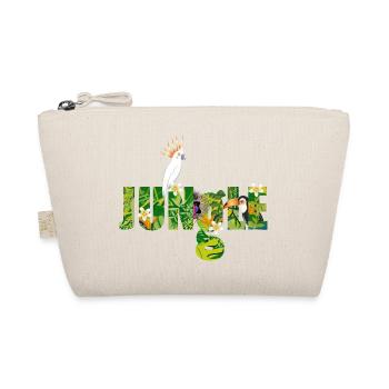 Jungle typography with cockatoo, toucan & monkey - Organic Pouch - nature - Front