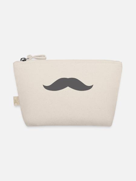 Mustache 17, mustache, beard, funny beard - Organic Pouch - nature - Front