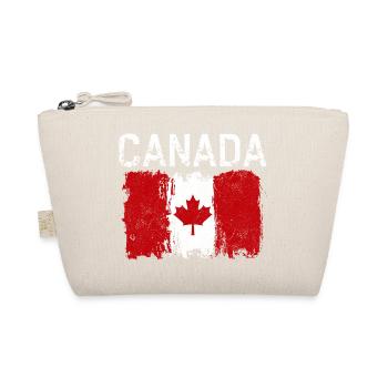 Distressed Canada Flag Print - Organic Pouch - nature - Front