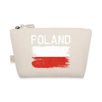 Poland Flag Grunge Brush Tee - Organic Pouch - nature - Front