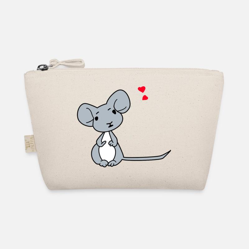 Maus Herz - Bio-Täschchen - Natur