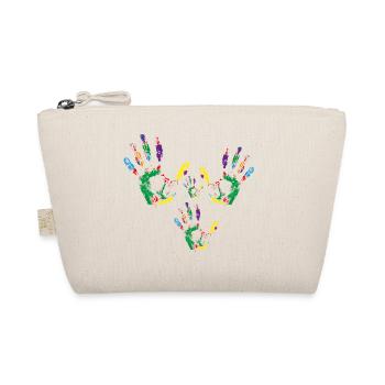 4 Handabdrücke - Bio-Täschchen - Natur - Vorne