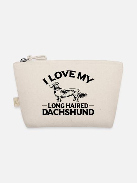 I LOVE MY LONG HAIRED DACHSHUND - Bio-Täschchen - Natur