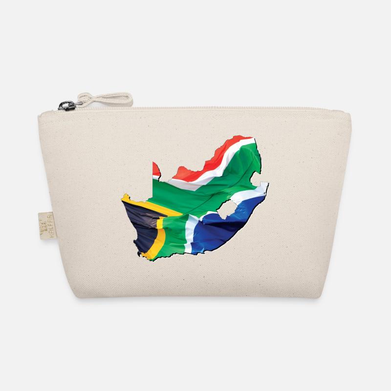 Echte Südafrika Flagge – Flag Map - Bio-Täschchen - Natur