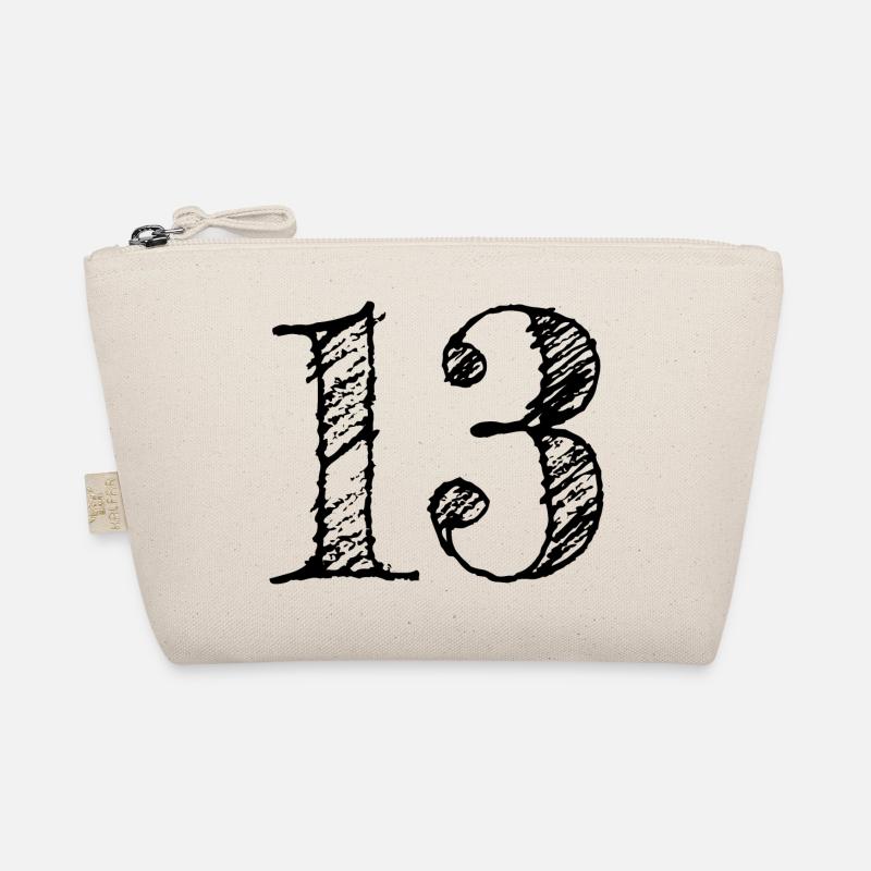 Abbildung 13 13 - Nummer 13 (hand-drawn) - Bio-Täschchen - Natur