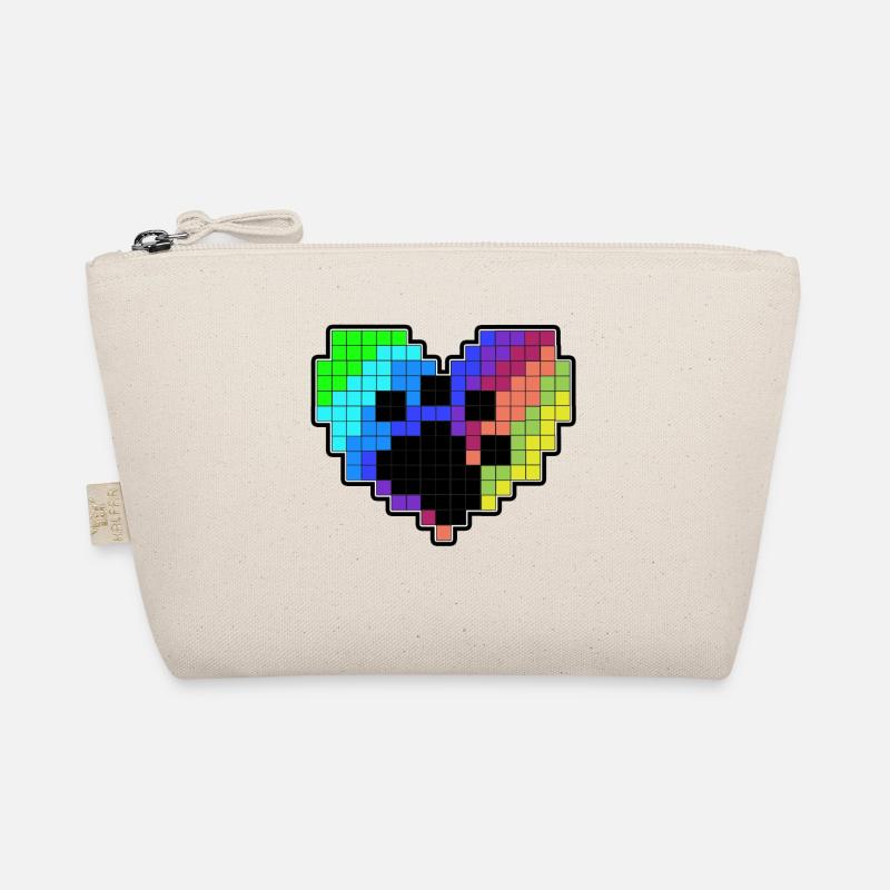 Pixel Herz mit einer Pfote Bio-Täschchen