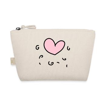 Coeur rose - Trousse biologique - nature - Devant