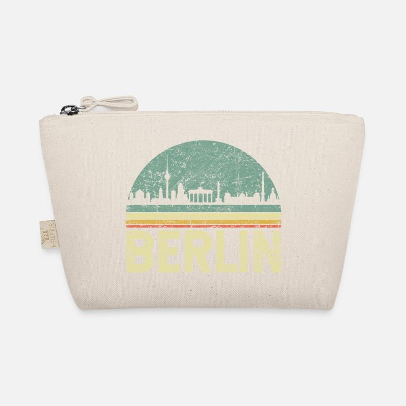 Berlin Skyline Vintage - Bio-Täschchen - Natur