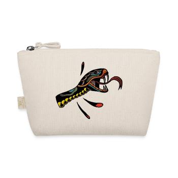 snake vipere tongue tattoo old school tattoo - Organic Pouch - nature - Front